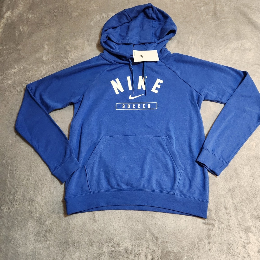New Nike women Soccer S Varsity fleece pullover hoodie Royal blue sweatshirt